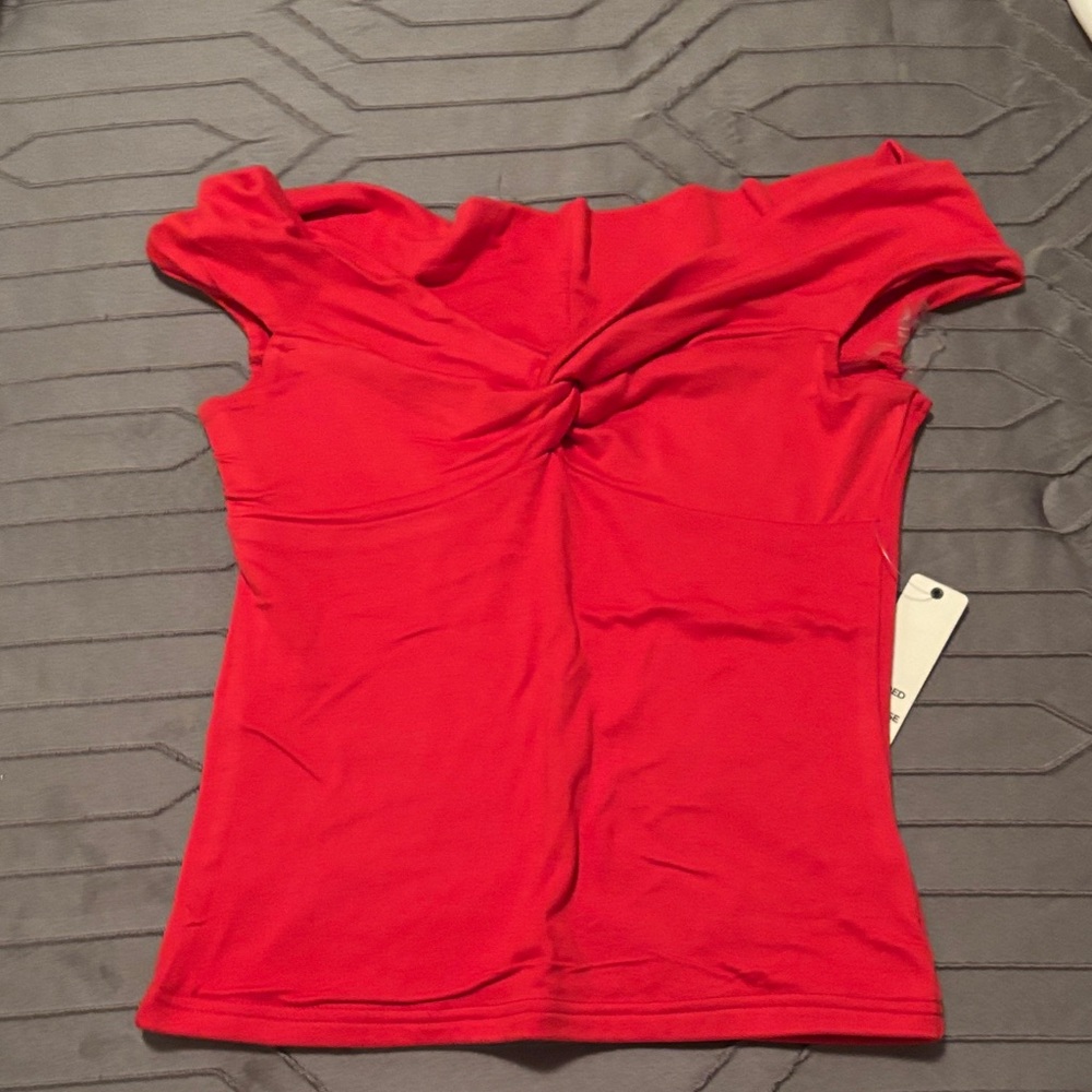 Elegant Red Twist Women's Blouse